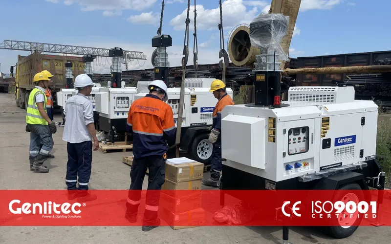 GENLITEC Hydraulic Light Towers at Mongolian Mining Site