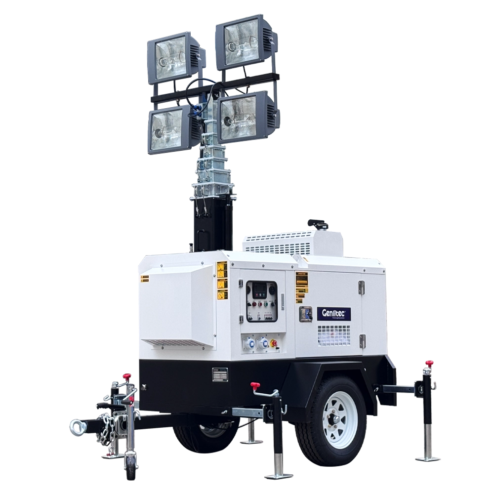 8m Hydraulic 4x1000W Lighting Tower with Quanchai QC380D Engine 8m Hydraulic 4x1000W Lighting Tower with Quanchai QC380D Engine - Image 1