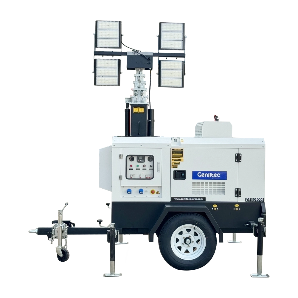 8m Hydraulic 4 x 400W LED Light Tower with Quanchai QC380D Engine 8m Hydraulic 4 x 400W LED Light Tower with Quanchai QC380D Engine - Image 1