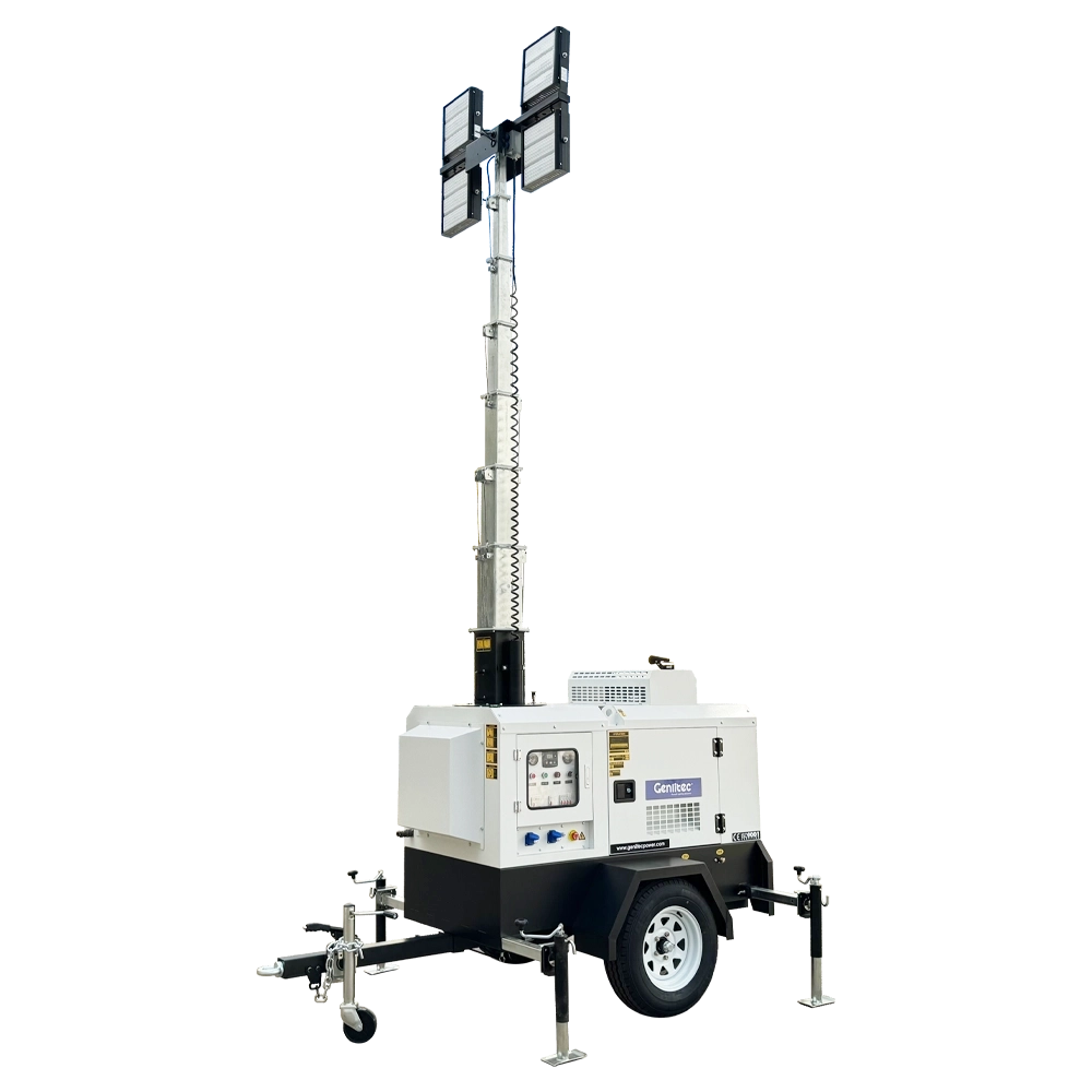 8m Hydraulic 4 x 400W LED Light Tower with Quanchai QC380D Engine - Image 2